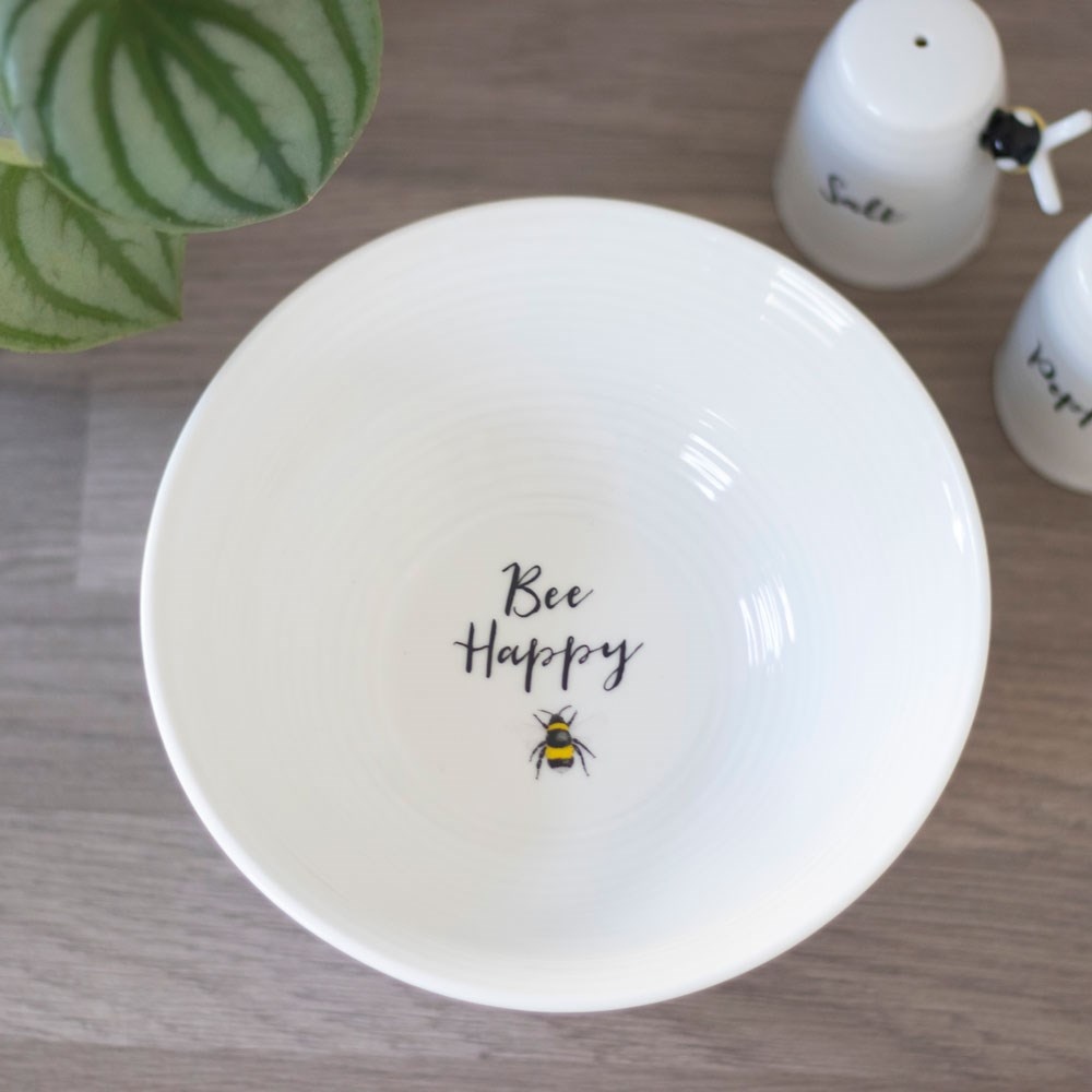 Something Different - Bee Happy Dinner Bowl Kom - Wit